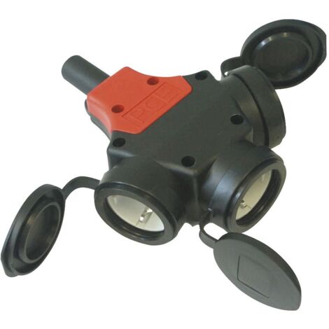 Prolongador IP 44 caucho + con tapa