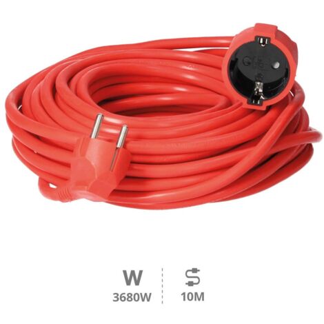 Prolongador rojo 3x1.5mm 10 metros 3500W GSC 0100052