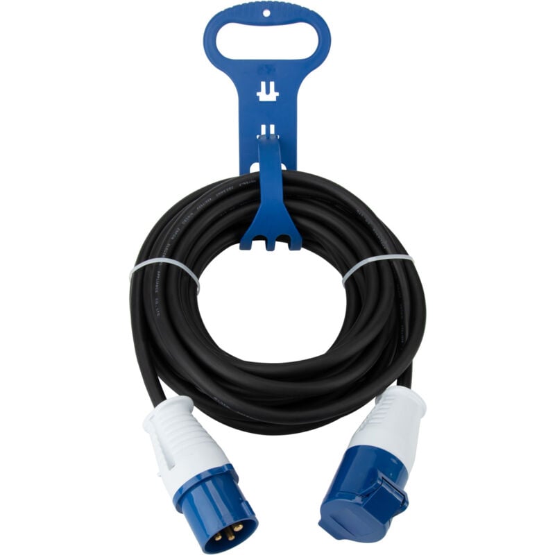 Prolongateur Schuko cee P17 10m IP44 - Noir/Bleu Protec
