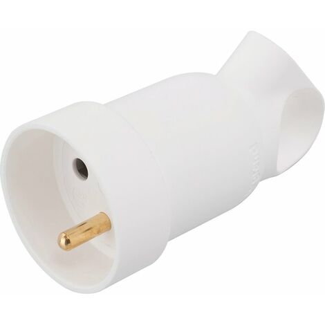 Prolongateur 2P+T 16A anneau fixe plastique sortie droite Blanc