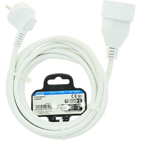Prolongateur 3 mètres IP20 Blanc - SIANCE
