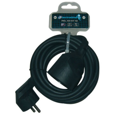 Prolongateur 3G1.5mm2 noir 3m - ELECTRALINE