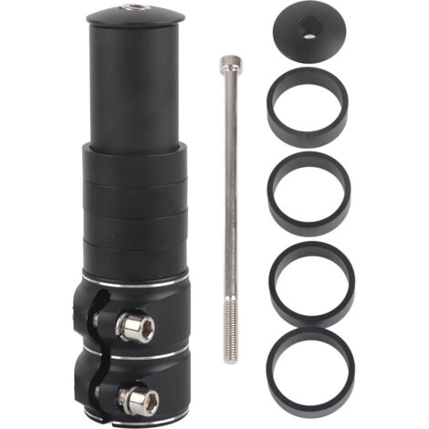 Prolongateur de potence en alliage d'aluminium pour VTT et vélo de route (Noir)