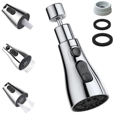 Prolongateur de robinet de cuisine universelle - Robinet anti-éclaboussures - Tête de douche pressurisée - Améliore le confort d'utilisation.