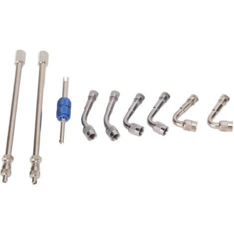 Prolongateur de valve métallique 45 90 135 degrés pour pneus de voitures, camions, tondeuses à gazon et véhicules à double essieu