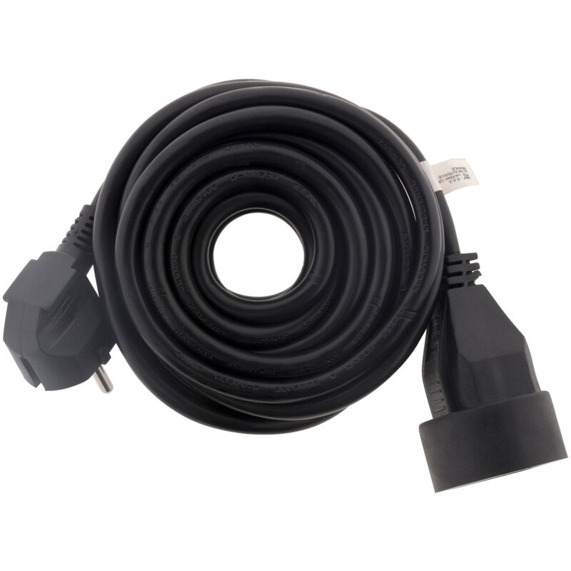 Prolongateur 16A 2P+T HO5VV-F 3G1,5mm² - Noir 10m Zenitech