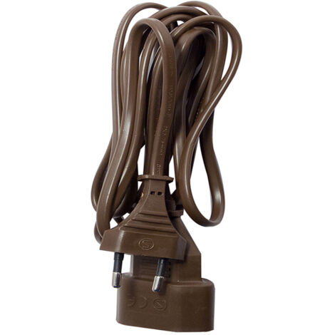 Prolongateur EUR H03VVH2F 2x0,75mm² - 5m - Brun - Chacon