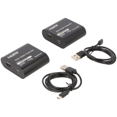 Prolongateur HDMI 1.3 femelle X2 Cat.6 noir 60m