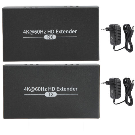Prolongateur HDMI 4K 60Hz 50m avec Convertisseur RJ45, Alimentation 110‑240V EU
