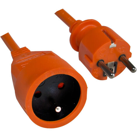 main image of "Prolongateur rallonge électrique de jardin - câble orange de 25m H05VV-F 3G1.50 mm²"