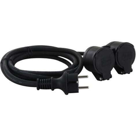 Prolongateur Schuko double tête 5m - IP44 - Chacon