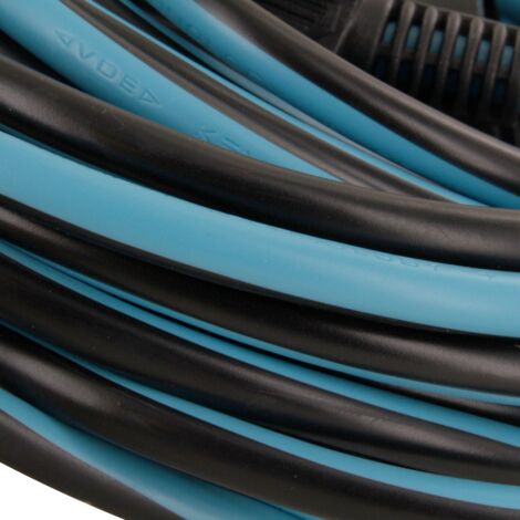 Prolongateur Schuko H05VVF 10m - Noir/Bleu - Chacon