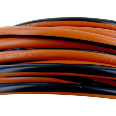 Prolongateur Schuko H05VVF 10m - Noir/Orange - Chacon