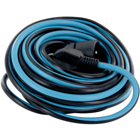Prolongateur Schuko H05VVF 20m - Noir/Bleu - Chacon