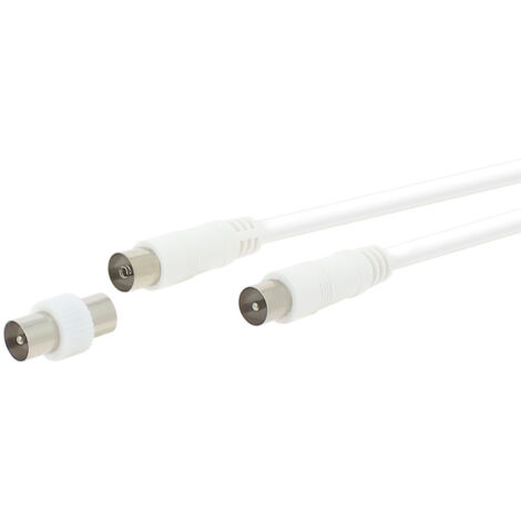 Prolongateur TV 9,52 mm blanc 19 VAtCA mâle/femelle 10 mètres + adaptateur mâle/mâle - FUJIONKYO - 424210