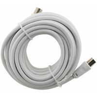 Prolongateur TV mâle/mâle ø9.5mm + 1 adaptateur F/F - Blanc - 2, 5, 10, 25 m
