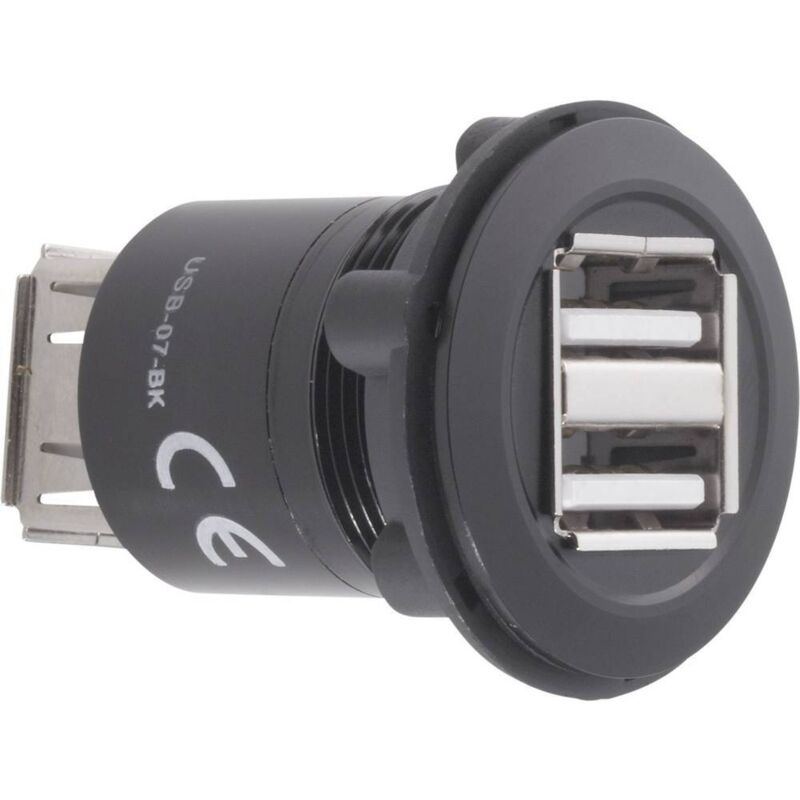 Tru Components - prolongateur usb 2.0 2 x usb femelle type a vers 2 x usb femelle type a conrad components USB-07-BK 92007P21 1 pc(s)
