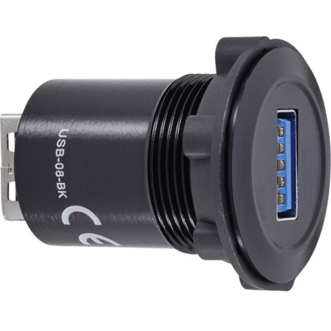 Prolongateur USB 3.0 USB femelle type A vers USB femelle type A TRU COMPONENTS USB-08-BK 1243949 1 pc(s)