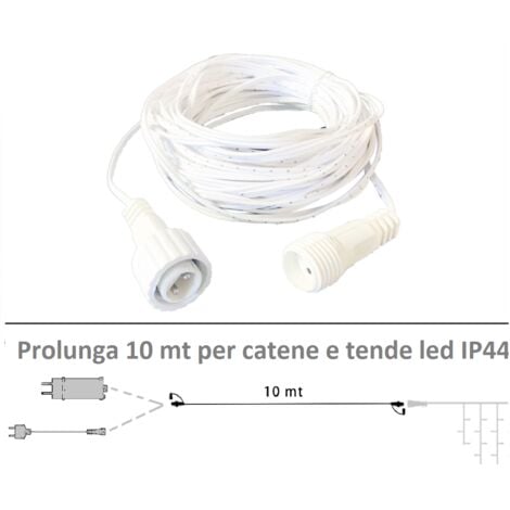 WISDOM Prolunga 10 m per catena tenda serie luci di Natale led natalizie da esterno impermeabile IP44