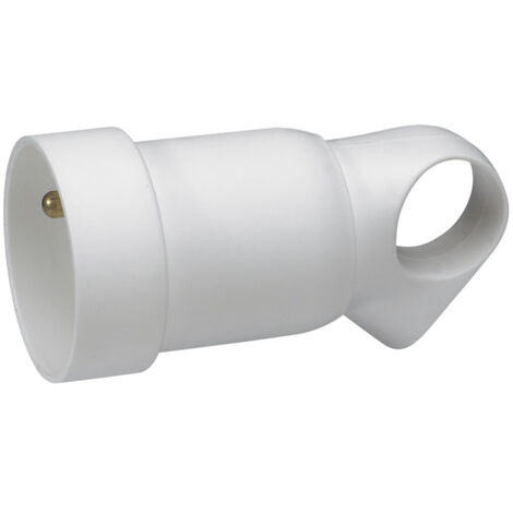 Prolunga 2P+T 16A anello fisso plastica uscita dritta Bianco
