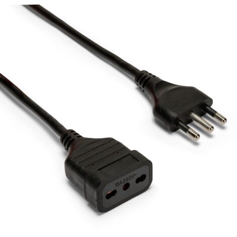 PROLUNGA 3 MT SPINA E PRESA 16A CAVO 3G1 MM² NERO VELAMP