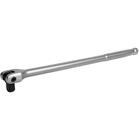 Prolunga a cricchetto da 1/2" 35cm con testa snodabile realizzata in acciaio al cromo vanadio opaco