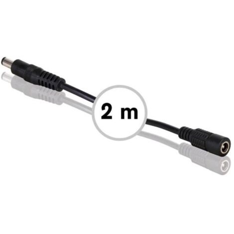 PROLUNGA ALIMENTAZIONE DC CON SPINA MASCHIO-FEMMINA - 2 m - NERO