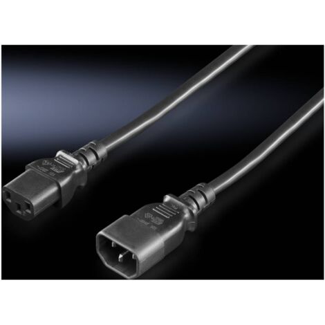 Prolunga Alimentazione Rittal [1x Spina IEC C14 - 1x Presa IEC C13] 1.80 m Nero