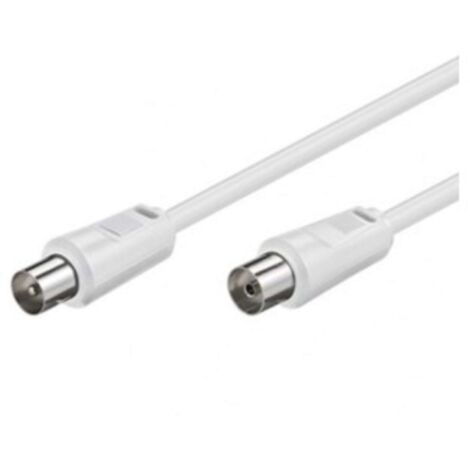 Prolunga Cavo Antenna Tv 9/18W - Cavo Coassiale 2Mt Iec 9.5Mm - Bianco