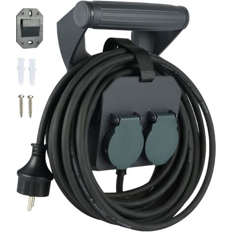 Prolunga con supporto electraline 01676-2 prese schuko-10metri ip44