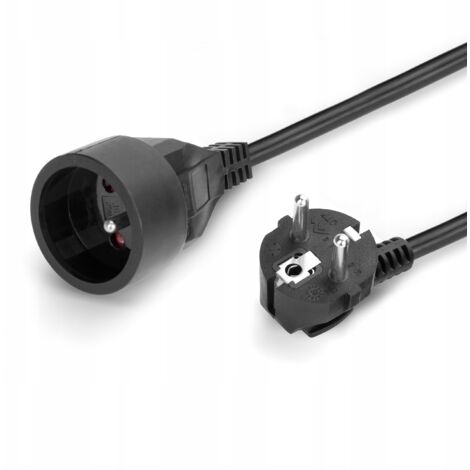 Prolunga con una spina, 1,5 m, nera, IP20, 16 A, 230 V