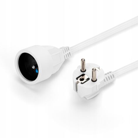 Prolunga da giardino con prese singole, 1,5 m, bianca, IP20
