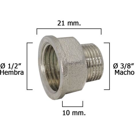 Prolunga Esagonale Cromata Riduzione 3/8 Maschio - 1/2 Femmina x M10
