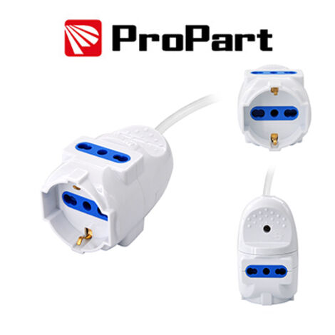 Prolunga lineare con Multipresa volante 3 posti Spina 2P+T