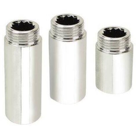 PROLUNGA MF OTTONE CROMATO - 1/2MF + MM 20 - 10 pezzi