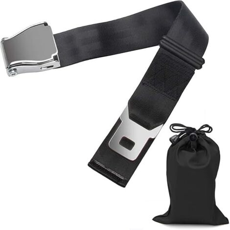 Prolunga per cintura di sicurezza dell'aereo – Estensione regolabile da 25 a 80 cm – Robusta clip in metallo – Per donne in gravidanza, passeggeri di corporatura robusta, adulti – Accessorio da viaggi