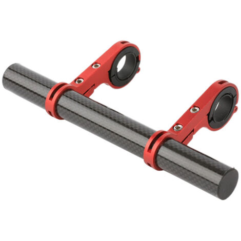Prolunga per manubrio bici Lega di alluminio leggera in fibra di carbonio per supporto per telefono Lampada rossa Doppio morsetto