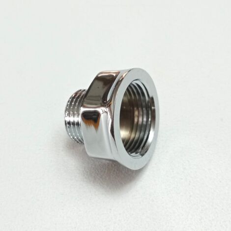 Prolunga ridotta f 3/4'' x m 1/2'' sede piana in ottone cromato