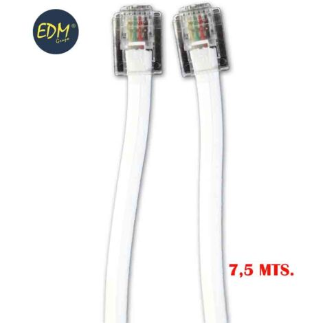 Prolunga telefonica 7,5m EDM 4 vie maschio-maschio