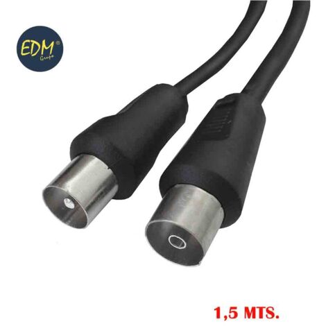 Prolunga TV-video 9,5mm 1,5m confezionata nera EDM