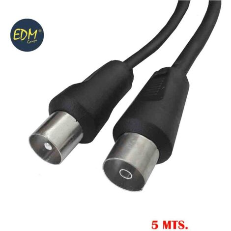 Prolunga TV-video 9,5mm 5m confezionata nera EDM