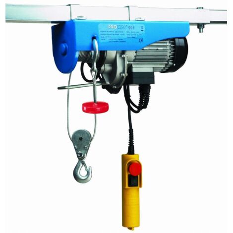 Promac – Palan électrique 125/250 kg – Longueur câble 12 m – Vitesse de levage 10/5 m/min – Tension 230V – Puissance 0.5 kW – 990G