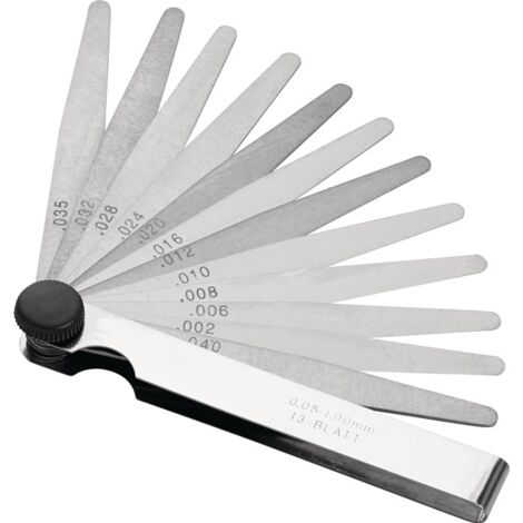 PROMAT  Fühlerlehre  Blattstärke 0,05-1,0 mm Stahl Länge 100 mm Blattanzahl 13 S