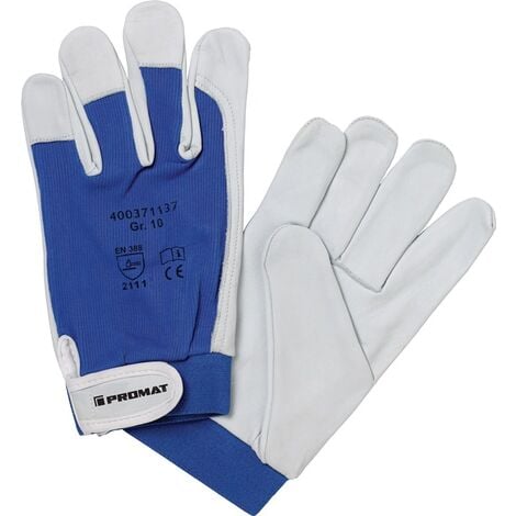 NORDWEST HANDEL AG PROMAT Handschuhe Donau Gr.8 natur/blau Nappaleder EN 388 Kategorie II