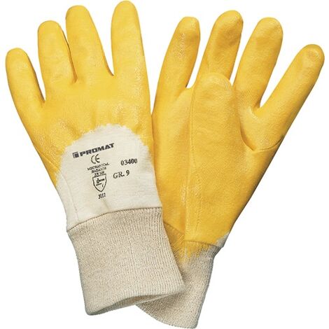 PROMAT  Handschuhe Lippe Größe 9 gelb Nitrilbeschichtung EN 388 PSA-Kategorie II