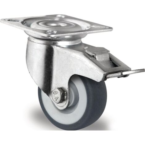 PROMAT  Lenkrolle mit Totalfeststeller  Rad-Ø 75 mm Tragfähigkeit 75 kg mit Ansc