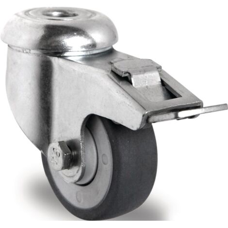 PROMAT  Lenkrolle mit Totalfeststeller  Rad-Ø 75 mm Tragfähigkeit 75 kg mit Rück