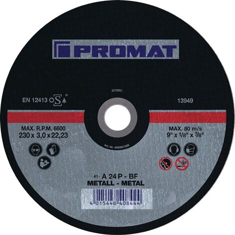 PROMAT  Trennscheibe  D230x3mm gerade Stahl Bohrung 22,23 mm