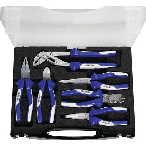 PROMAT Zangensatz Inhalt 6 teilig verchromt Kunststoffkoffer