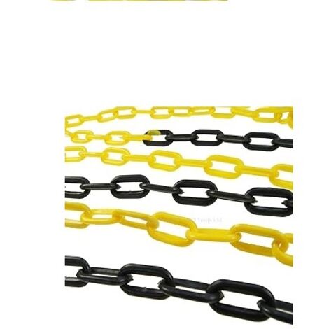 PROMAX - CATENA IN PLASTICA NERA E GIALLA 5 METRI + 2 ANELLI DI GIOUNZIONE